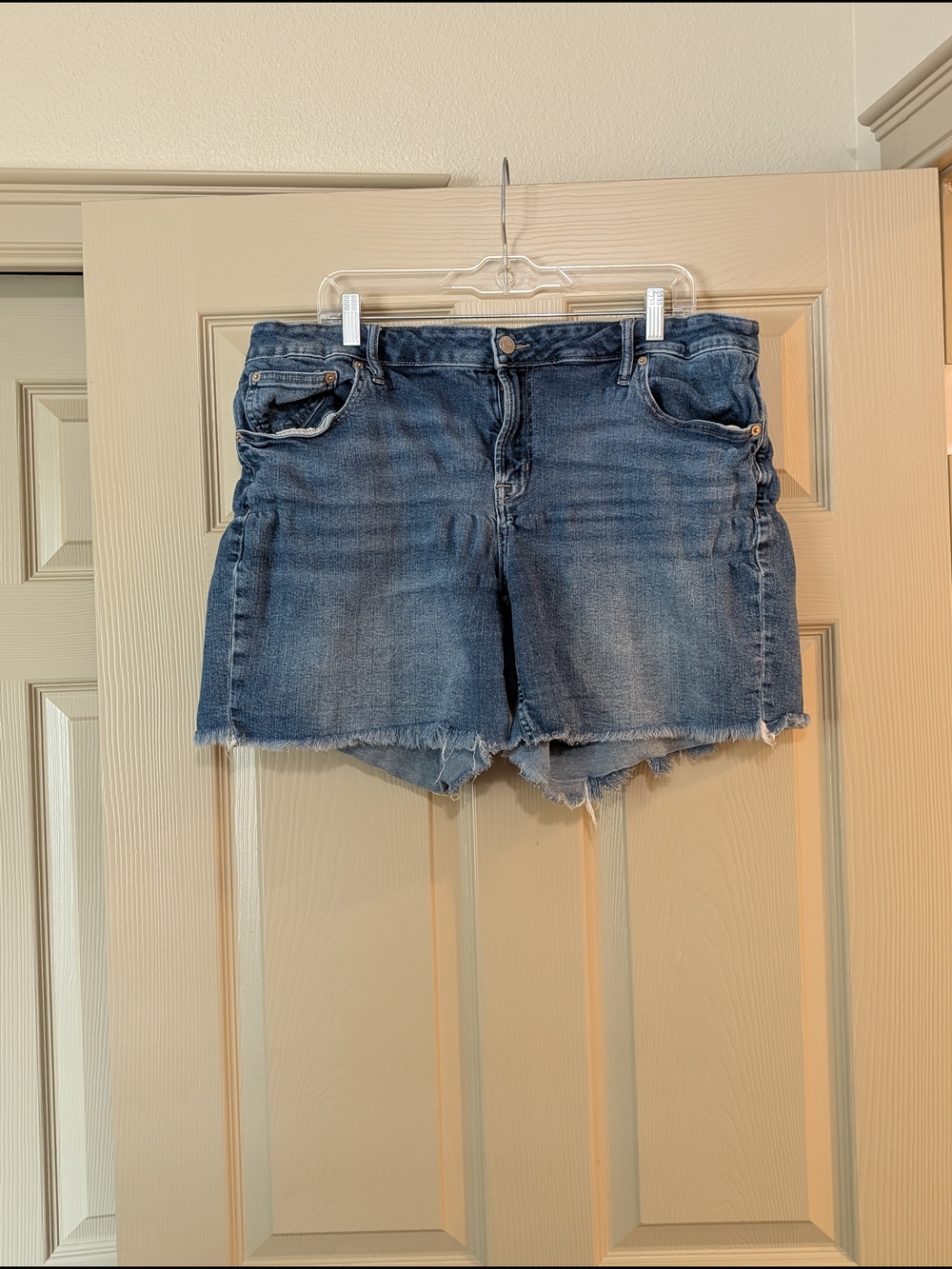 GAP Factory Blue Denim Cutoff Shorts with Frayed Hem